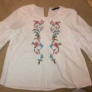 M white zara blouse